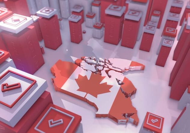 Vote Icon with Canada Map